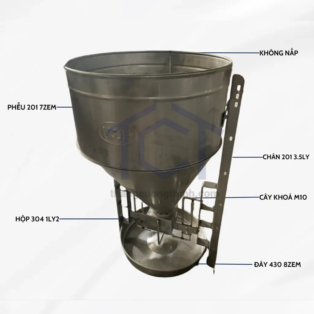 Máng ăn lệch tự động 3 bao không nắp - MTD008
