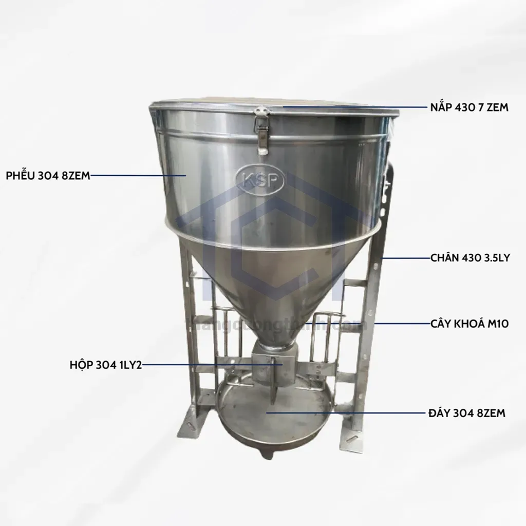 Máng ăn thẳng tự động 3 bao - MTD006
