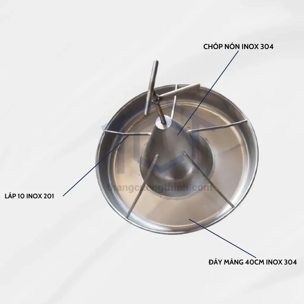 Máng tập ăn cai sữa chóp nón dày 7 zem - MTA002