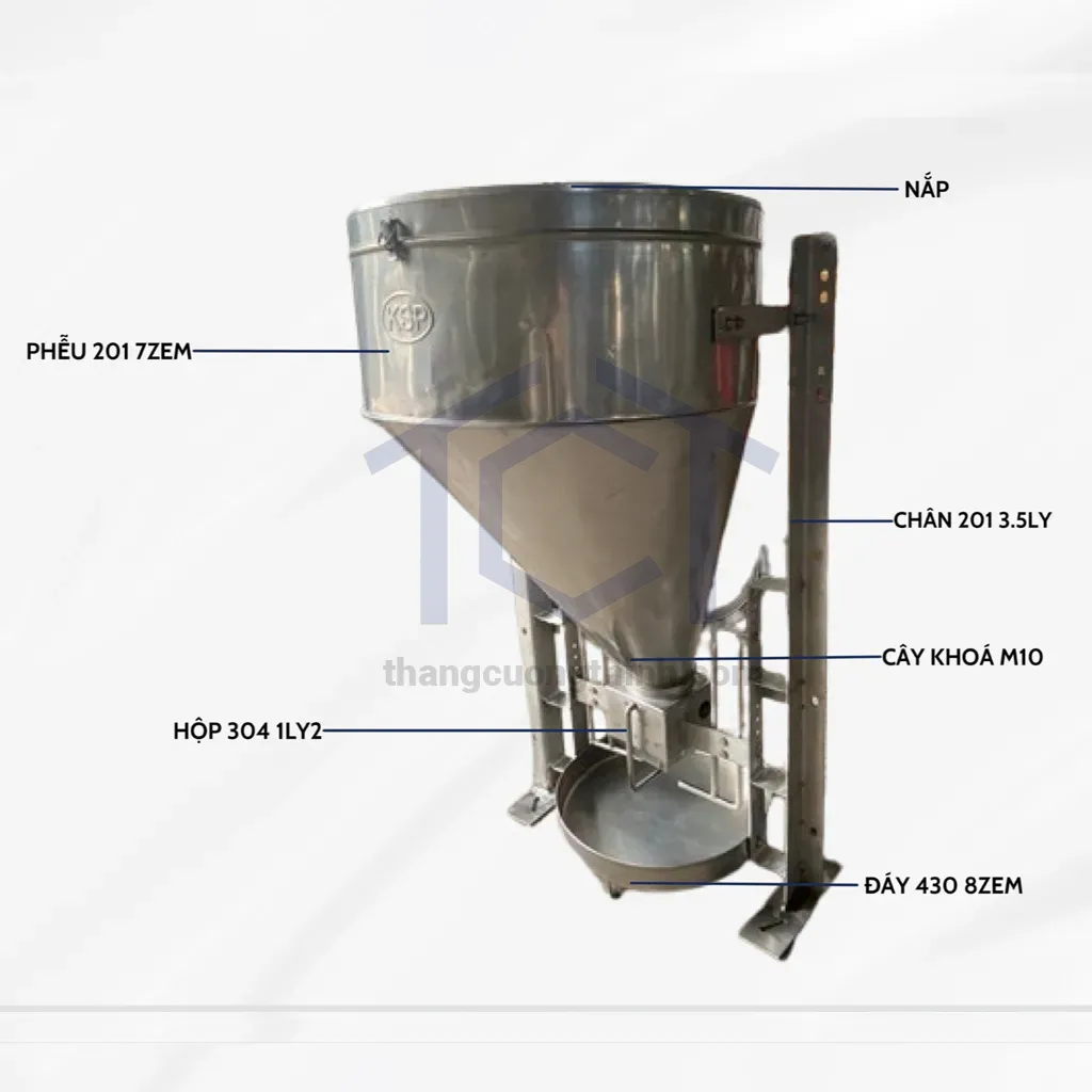 Máng ăn lệch tự động 3 bao - MTD010
